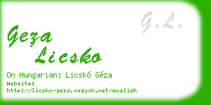 geza licsko business card