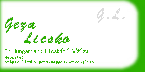 geza licsko business card